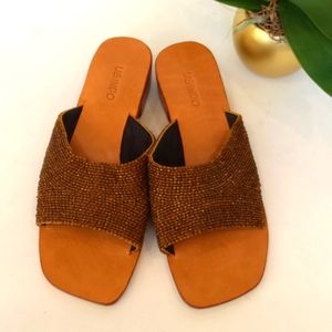 USINDO vintage beaded  square toe sandals